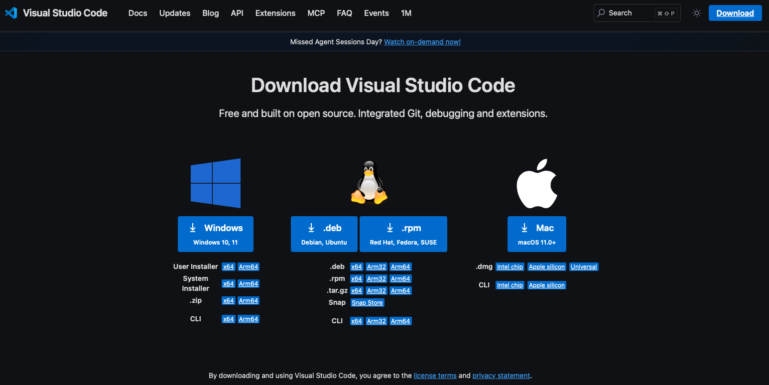 VSCode 다운로드 사이트